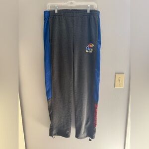 Colosseum Kansas Jayhawks Sweatpants Men’s SZ M Heathered Grey Logo Pockets